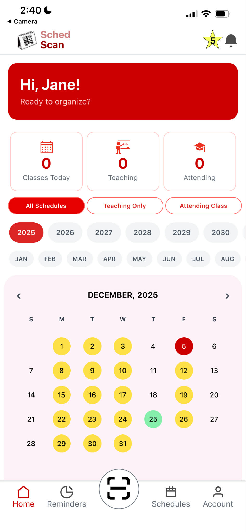 SchedScan App Screenshot